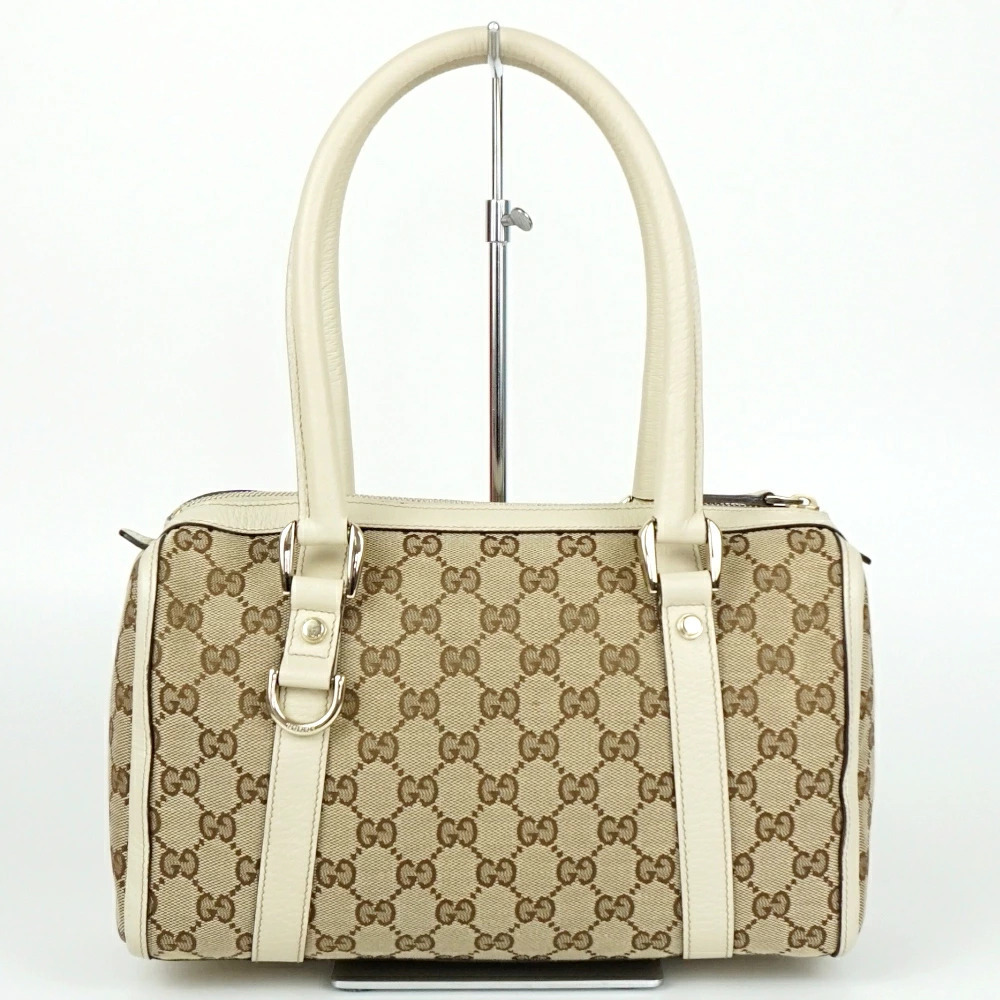 Gucci Boston Bag Beige Cream Brown GG Travel Handbag